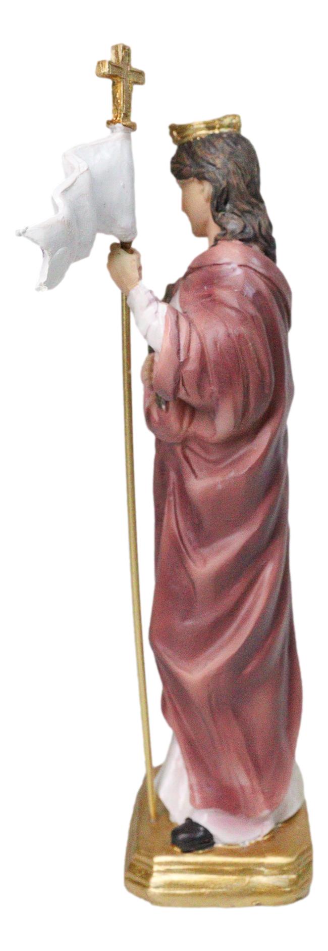 Martyr Saint Ursula Holding Cross Staff Figurine 8.25" H Patroness of Cologne