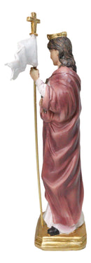 Martyr Saint Ursula Holding Cross Staff Figurine 8.25" H Patroness of Cologne