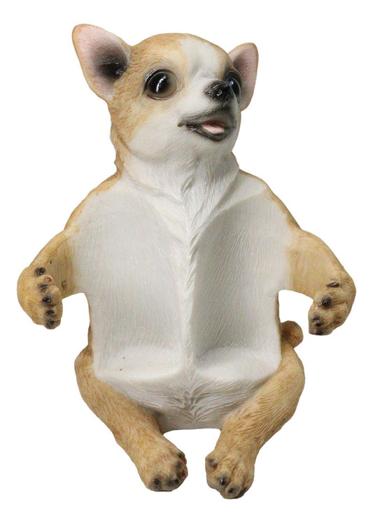 Cute Chihuahua Dog Salt and Pepper Glass Shakers Holder Kitchen Figurine