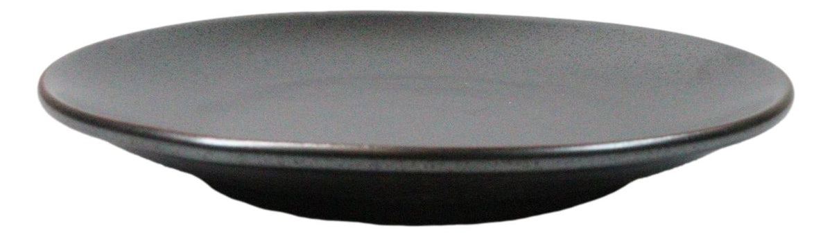Set Of 5 Black Tetsu Kesho Round Appetizer Dessert Salad Ceramic Plates 6"D