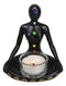 Rainbow 7 Chakra Zones Yoga Avatar Meditating Votive Candle Holder Figurine