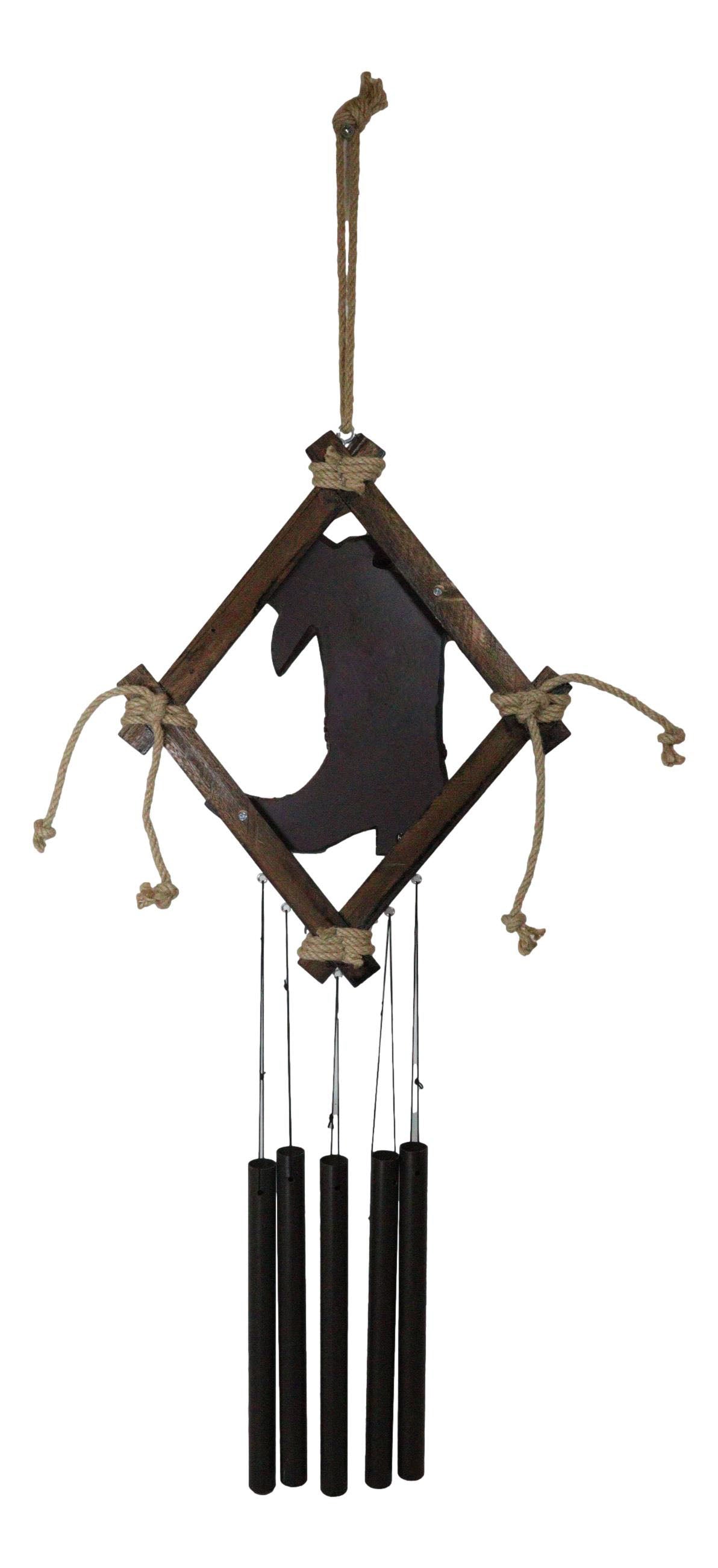 Rustic Western Texas Cowboy Boot And Hat Faux Leather Decorative Wind Chime