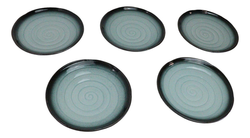 Pack Of 5 Blue Sky Seikai Collection Porcelain Round Dinner Plates 8.75" D