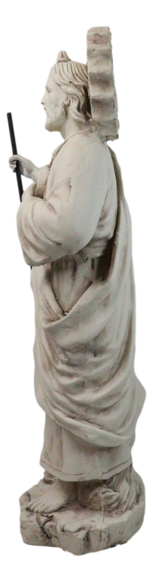 Catholic Church Saint Jude with Staff and Medal Large Outdoor Statue 24" Tall - Ebros Gift