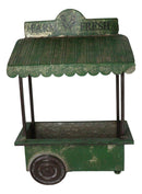 Rustic Green Galvanized Metal Farm Fresh Market Cart Hanging Wall Planter 19"H