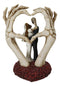 Love Never Dies Skeleton Bride & Groom With Skeletal Hands Wedding Arch Figurine