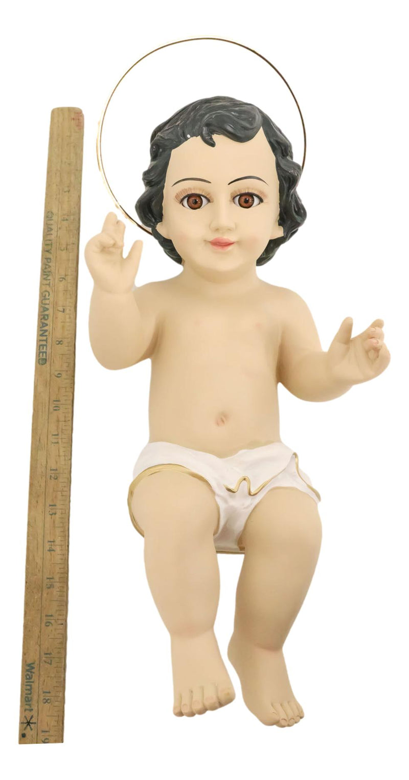 Catholic Christian Nativity Infant Baby Jesus With Golden Halo Large 18"L Statue
