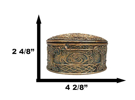 Sacred Moon And Sun Celtic Knotwork Yggdrasil Tree Of Life Wicca Trinket Box