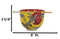 Japanese Cranes With Red Moon Yellow Donburi Ramen Soup Bowl With Chopsticks Set