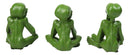 UFO Space Green ET Roswell Aliens See Hear Speak No Evil Figurines 3"H