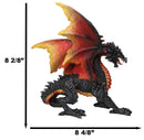 Gothic Guardian Black Spiked Fire Dragon Figurine With Ember Flame Wings