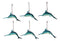 Set Of 6 Nautical Blue Swordfishes Ocean Marine Wall Decor Tree Ornaments