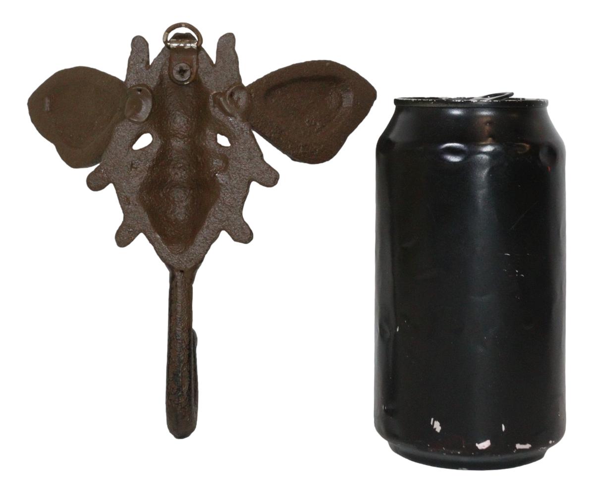 Set Of 2 Rustic Cast Iron Cottage Busy Bumblebee Insect Bee Wall Hooks Organizer - Ebros Gift
