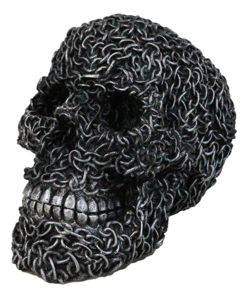 Gothic Mechanic Motor Chain Link Morphing Cranium Skull Skeleton Figurine