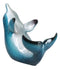 Nautical Ocean Marine Flipping Blue Dolphin Fish Wine Bottle Holder Beach Accent