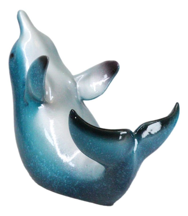 Nautical Ocean Marine Flipping Blue Dolphin Fish Wine Bottle Holder Beach Accent