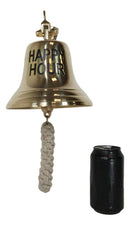 Nautical Marine Antiqued Brass Happy Hour Bell Wall Decor Dinner Bells Accent