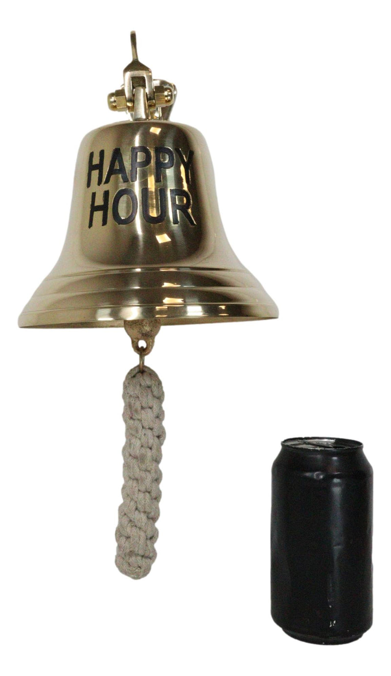 Nautical Marine Antiqued Brass Happy Hour Bell Wall Decor Dinner Bells Accent