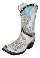 Rustic Country Western Turquoise Prancing Horse Cowboy Boot Piggy Money Bank