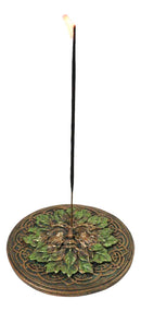 Green Man Tree Spirit Round Medallion Celtic Knot Incense Burner Ash Catcher