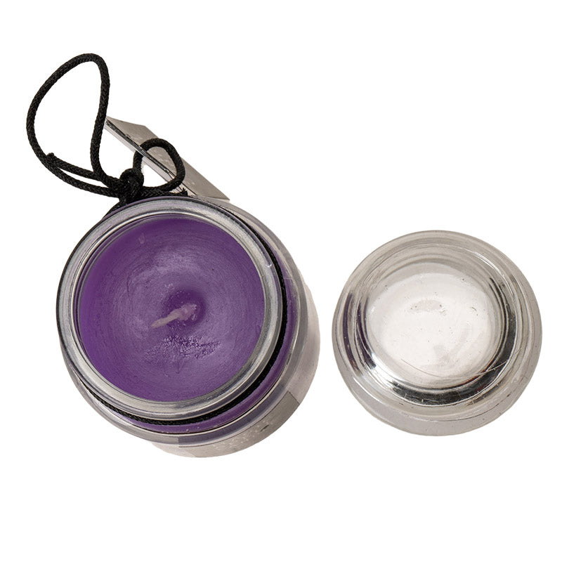 Set of 3 Wicca Halloween Ritual Lavender Prosperity Spell Candle in Glass Jar