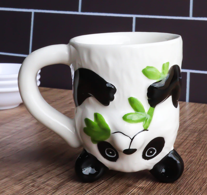 Topsy Turvy Ceramic Giant Asian Panda Bear Latte Juice Dessert Mini Mug Cup