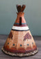 Rustic Western Bison Tribal Indian Teepee Hut Money Coin Savings Bank Figurine