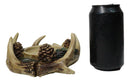 Antler Haven Candle Ring Holder Or Candleholder Rustic Deer Antler & Pinecone