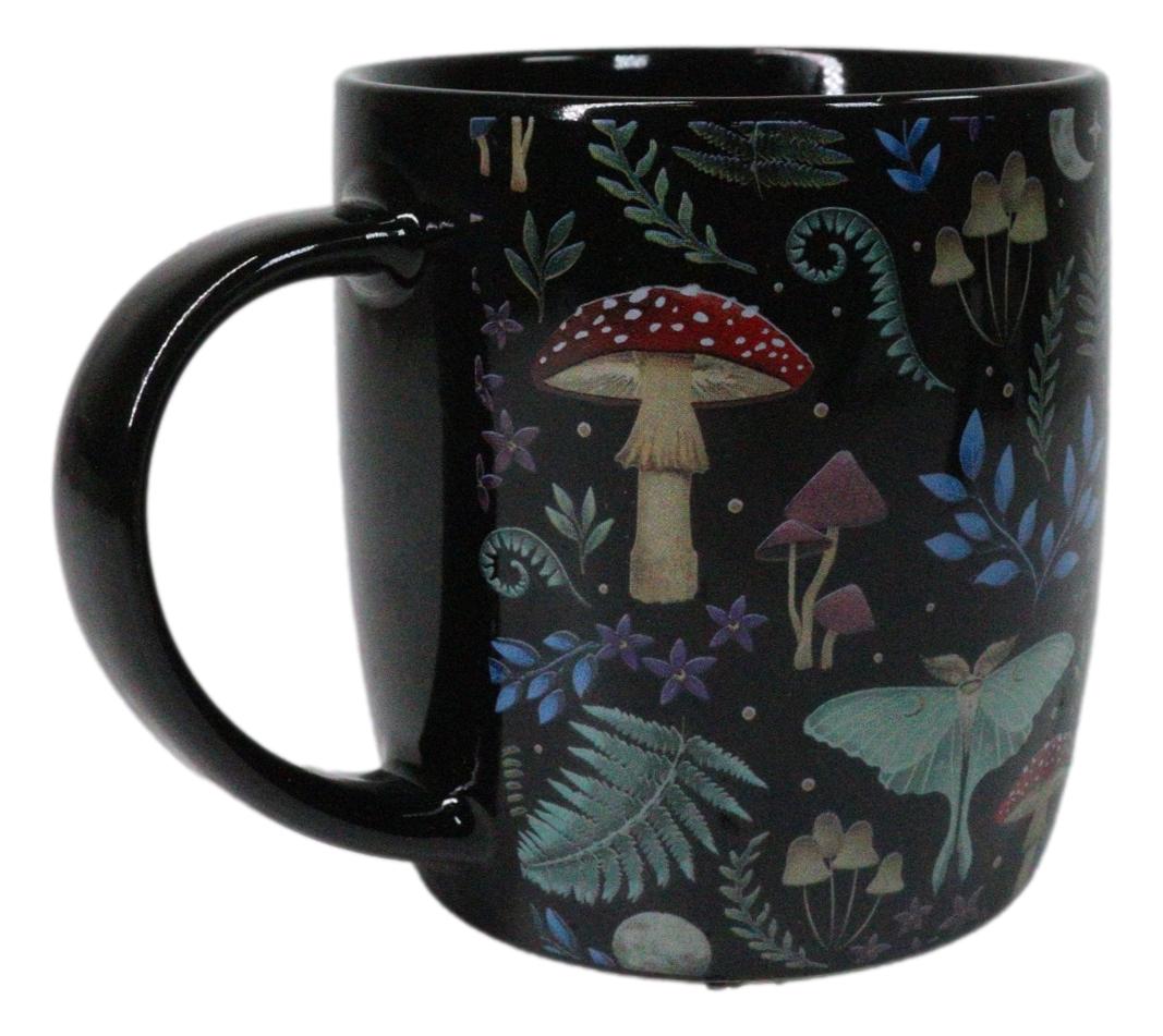 Wicca Magic Dark Forest Mushrooms And Wild Herbs Porcelain Coffee Mug Cup 12oz