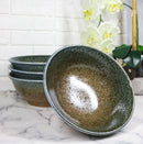 Set Of 4 Japanese Sunaji Kairagi Earth Sky Porcelain Large Ramen Soup Bowls 42oz - Ebros Gift