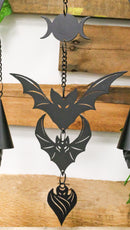 Macabre Dark Evolution Flying Bats With Phases Of The Moon Hanging Decoration