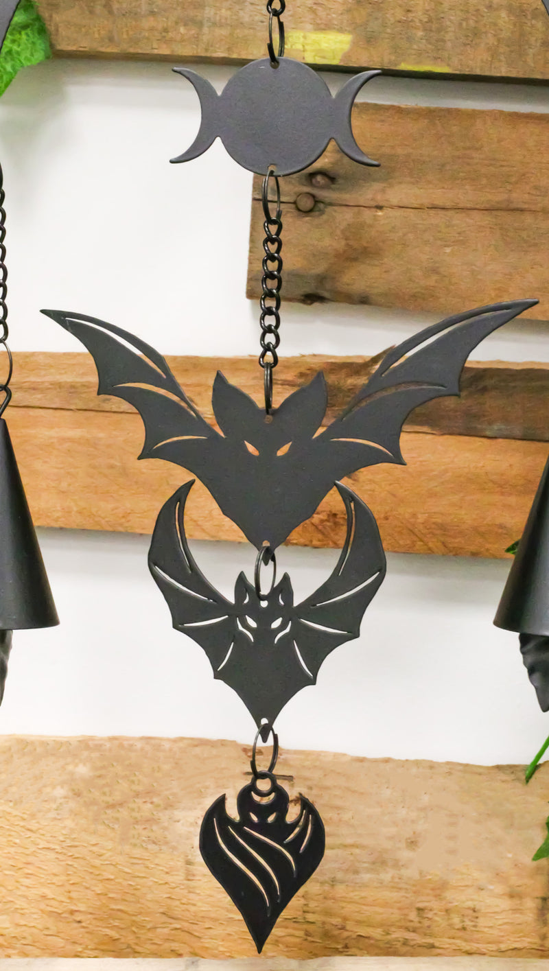 Macabre Dark Evolution Flying Bats With Phases Of The Moon Hanging Decoration