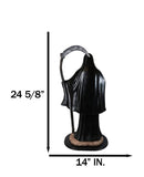 Large 2 Feet Protection Santa Muerte Skeleton With Scythe in Black Robe Statue