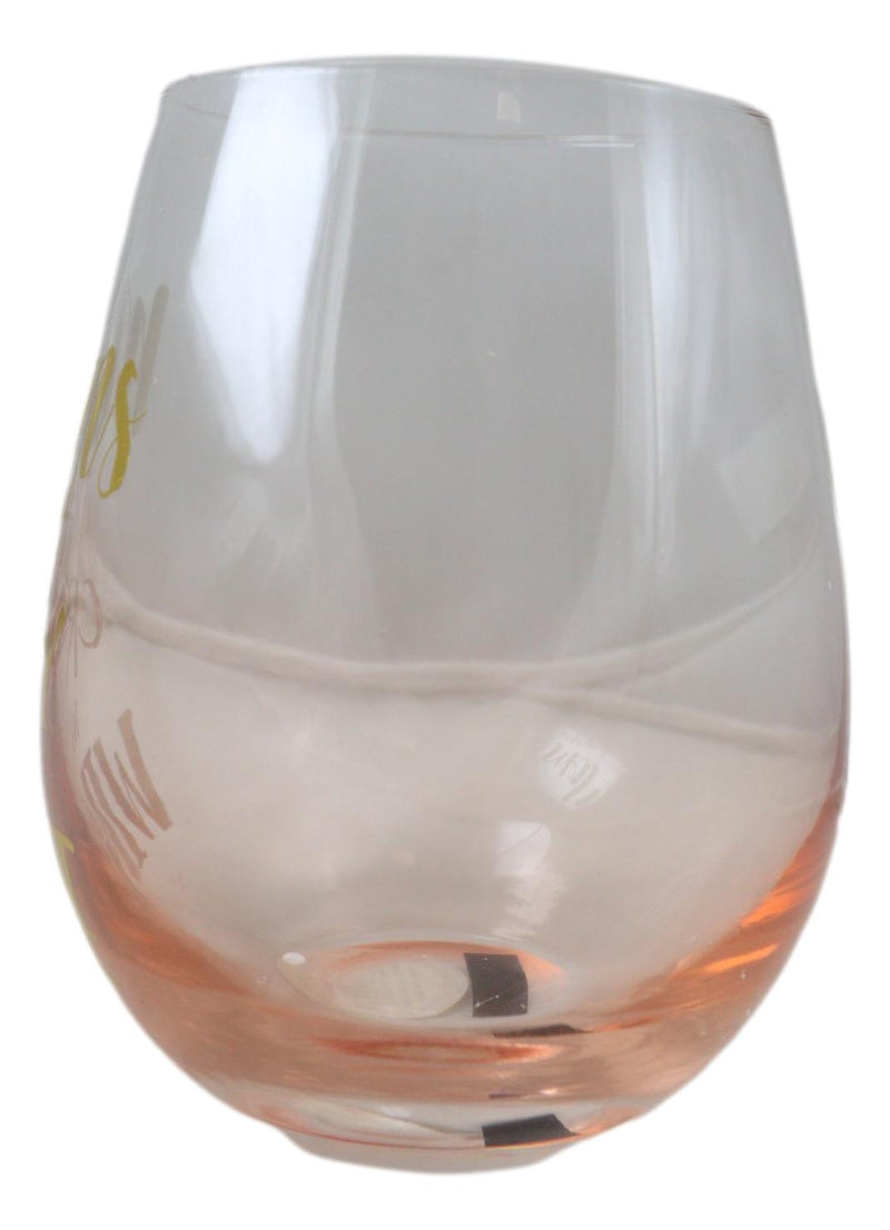 Pack Of 4 Mom's Don't Cry We Wine Metallic Gold Prints Stemless Wine Glasses