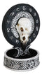 Gothic Raven Skull Triple Moon Astrology Zodiac Backflow Incense Cone Burner