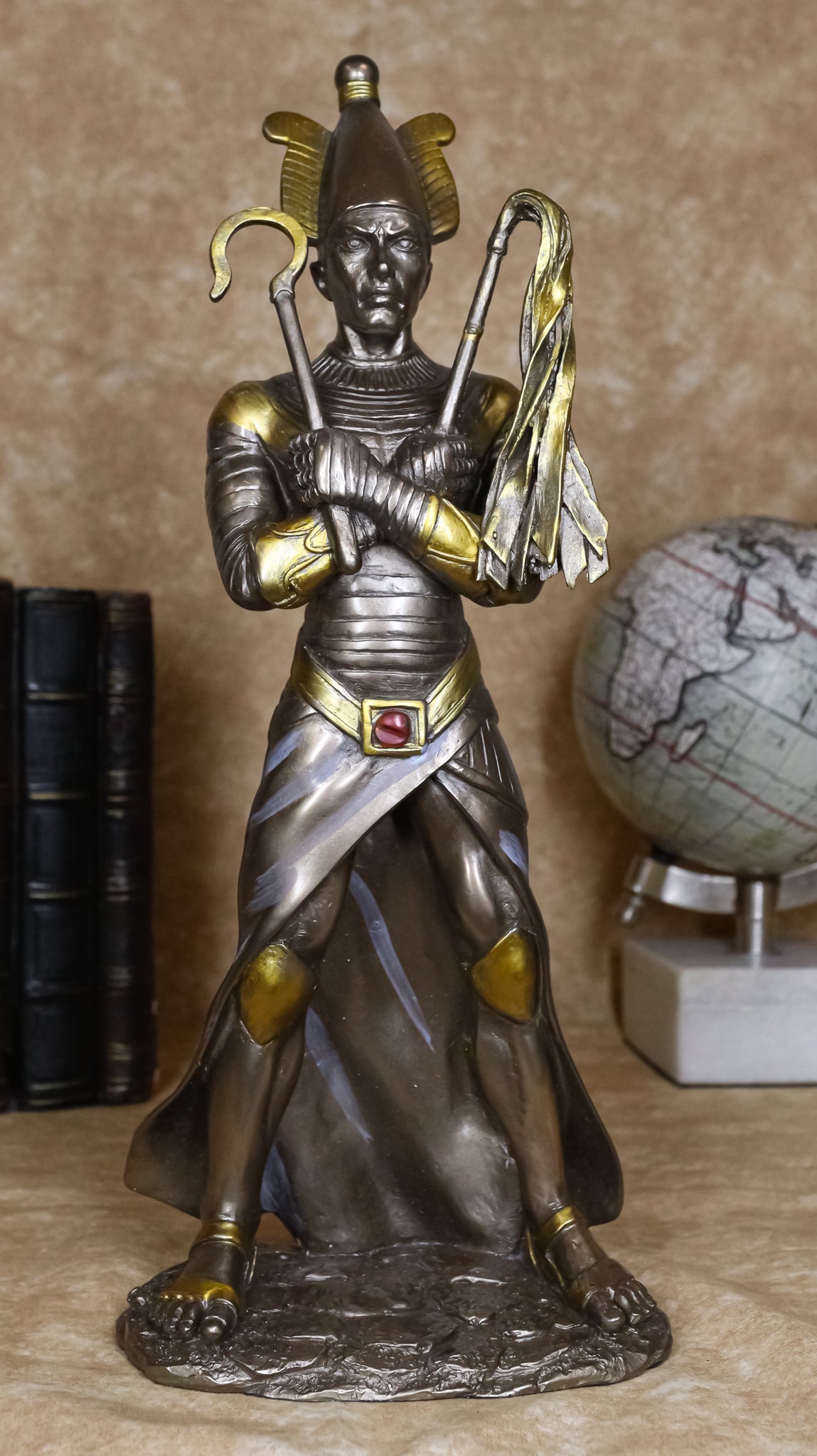 Ebros Egyptian God of The Dead Osiris Holding Crook and Flail 11.5" H Figurine - Ebros Gift