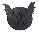 Gothic Nosferatu Black Bat Pentagram With Hell Fire Alchemy Symbols Wall Plaque