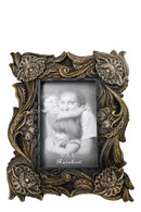 Rustic Western Carved Floral Scrollwork Faux Wooden Picture Photo Frame 4"X6"