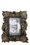 Rustic Western Carved Floral Scrollwork Faux Wooden Picture Photo Frame 4"X6"