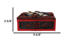 Skeleton Bride and Groom Keepsake Trinket Box with Red Roses Gothic Skull Lovers