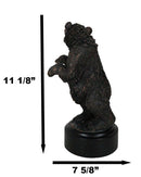Western Black Bear On Rear Legs Roaring Bronze Electroplated Resin Decor Statue