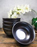 Pack Of 5 Black Clay Tetsu Kesho Ceramic Soup Salad Rice Donburi Poke Bowls 24oz