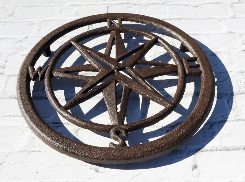 Rustic Cast Iron Polaris Northern Star Table Or Wall Trivet Symbol Of Good Luck