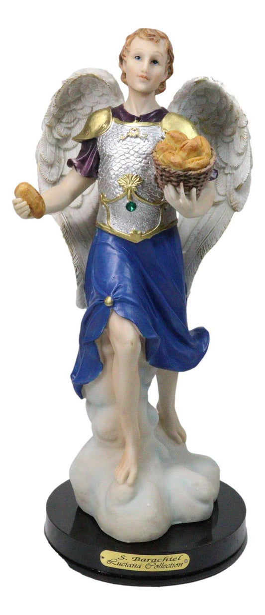 Archangel Saint Barachiel Carrying Bread Basket Christian Figurine W/ Base 12"H