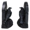 Dark Prophecy Raven Crow Perching On Black Roses Tombstone Figurine Bookends