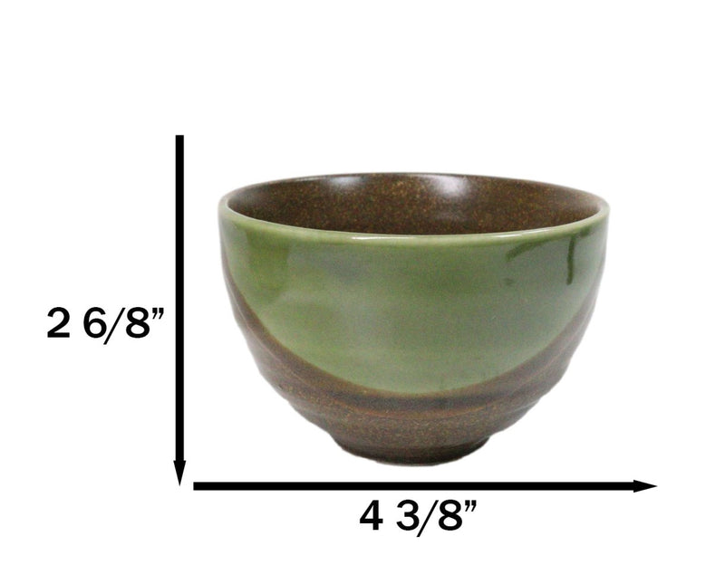 Abstract Art Tenmoku Glazed Ceramic 10oz Matcha Tea Bowl Set of 5 Made In Japan