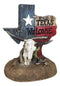 Western Welcome State Of Texas Map With Horseshoe And Longhorn Skull Figurine