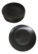 Set Of 6 Kokuyo Black Contemporary Appetizer Dessert Salad Ceramic Plates 6"D