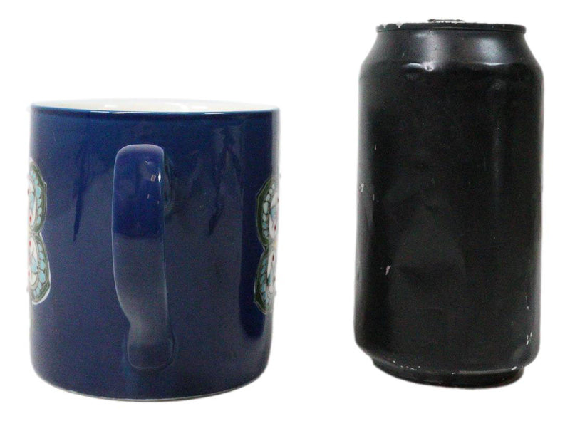 Indigo Ajna Eye Brow Chakra Zen Flower Of Life Mandala Circle Ceramic Mug Cup