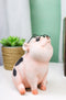 Adorable Realistic Animal Farm Napoleon Fat Piglet Pig Wearing Glasses Figurine
